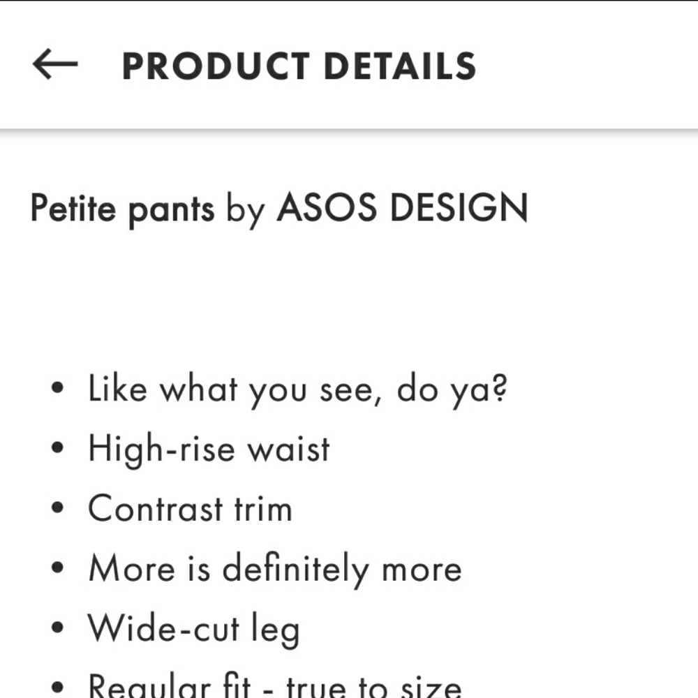 ASOS petite Wide pants - Picture 4 of 4